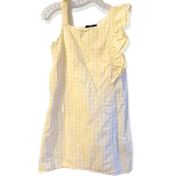 Nautica Kids Girls Yellow Plaid Summer Ruffle Strap and Bow Strap Dress - Picture 1 of 3